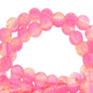 Glasperlen crackle 6mm Azalea light pink
